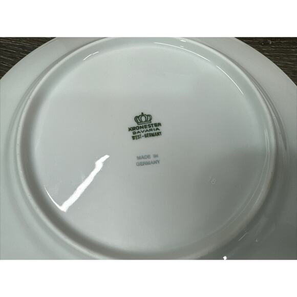 1960’s KRONESTER Bavaria Germany Christmas Tree Pattern 7-3/4” Salad Plates~6 Pc - Picture 9 of 9